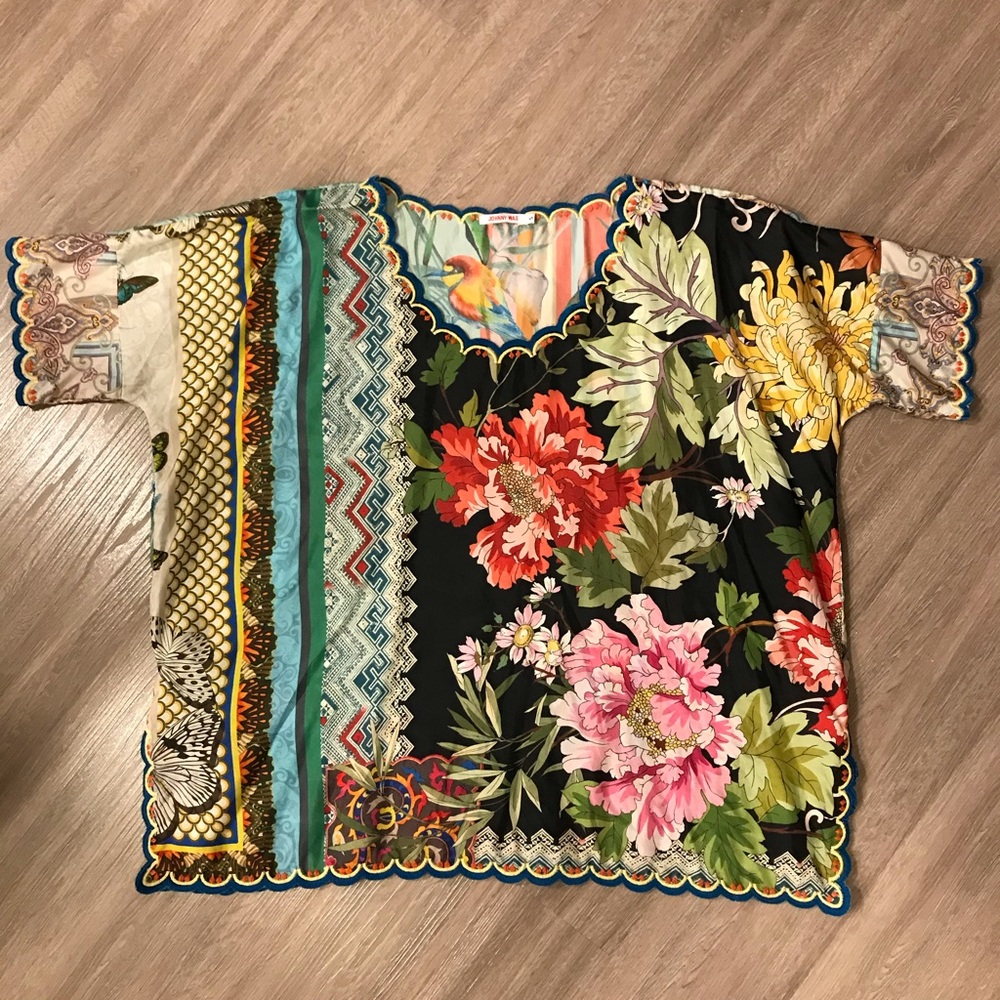Johnny Was silk print top